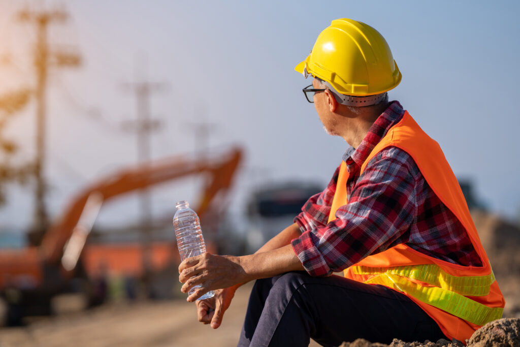 Construction Worker Drinking Water